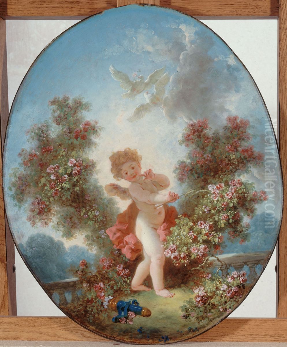 L'amour En Sentinelle Oil Painting by Jean-Honore Fragonard