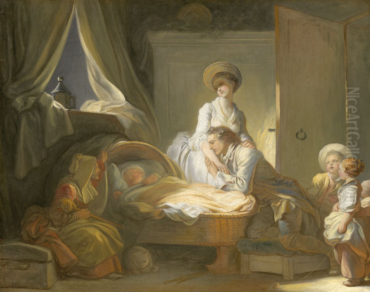 The Visit To The Nursery Oil Painting by Jean-Honore Fragonard