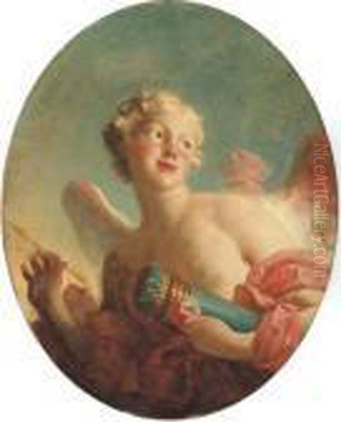 L'amour: Said To Be A Portrait 
Of Marie-catherineromboccoli-riggieri, Called Colombe, As Cupid Oil Painting by Jean-Honore Fragonard