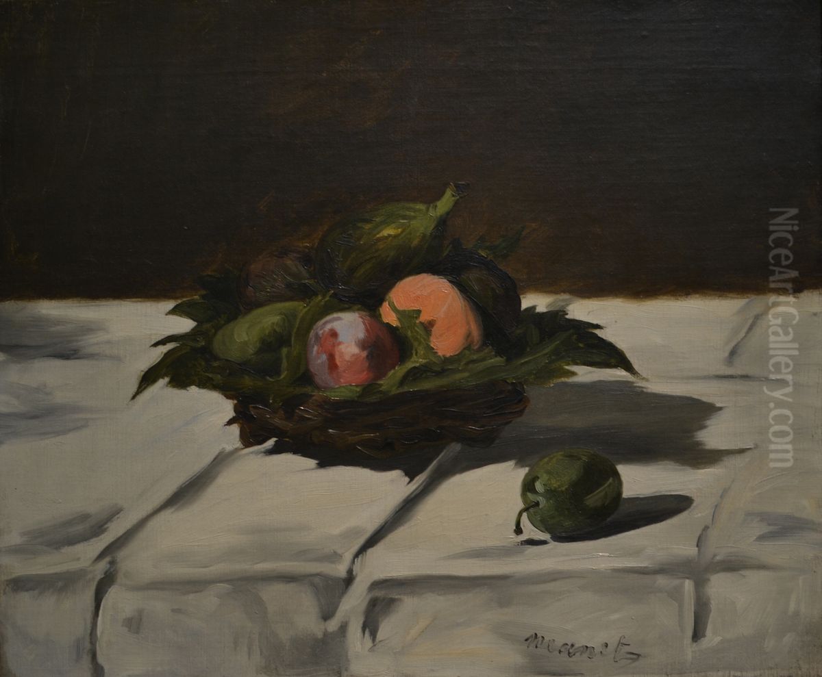 Basket Of Fruit Oil Painting by Edouard Manet