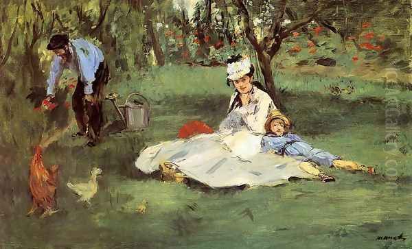 The Monet Family In The Garden Oil Painting by Edouard Manet