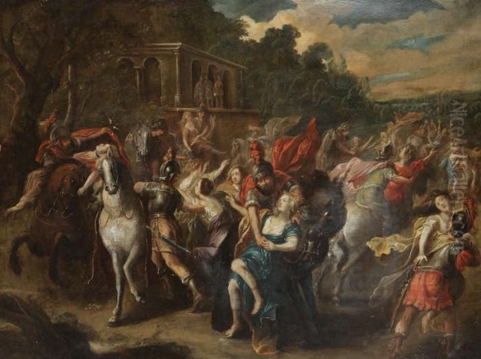 Sabijnse Maagdenroof Oil Painting by Frans II Francken