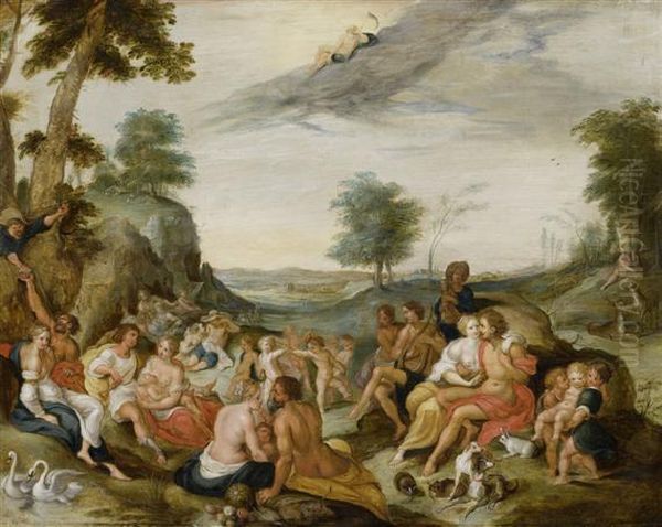 Allegory Oflove Oil Painting by Frans II Francken