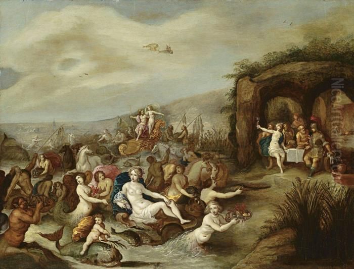 Triumphzug Von Neptun Und Amphitrite Oil Painting by Frans II Francken
