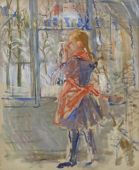 Child with a Red Apron Oil Painting by Berthe Morisot