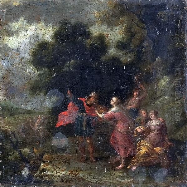 David And Abigail Oil Painting by Frans II Francken