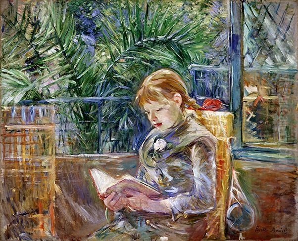 Reading Oil Painting by Berthe Morisot