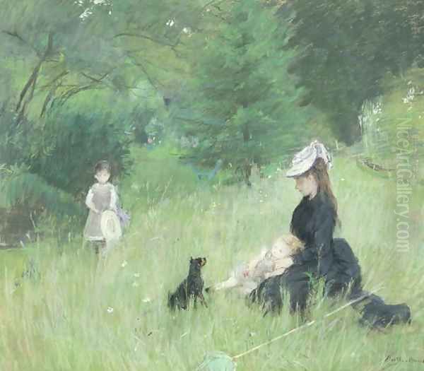 In a Park 1874 Oil Painting by Berthe Morisot