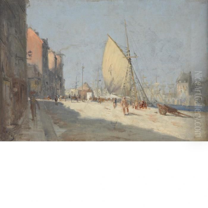 Le Port Oil Painting by Frank Myers Boggs