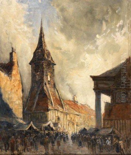 Honfleur, L'eglise Ste Catherine Oil Painting by Frank Myers Boggs