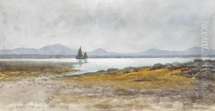 Sailing Boats In A Lough Oil Painting by William Percy French
