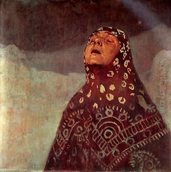 Winter Night Oil Painting by Alphonse Maria Mucha