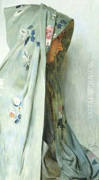 Solitude Oil Painting by Alphonse Maria Mucha