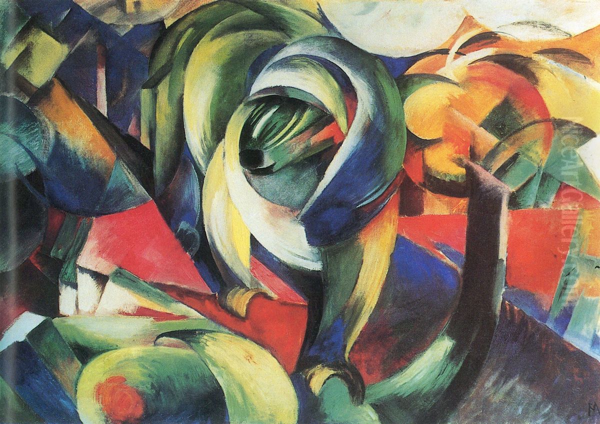 The Mandrill Oil Painting by Franz Marc