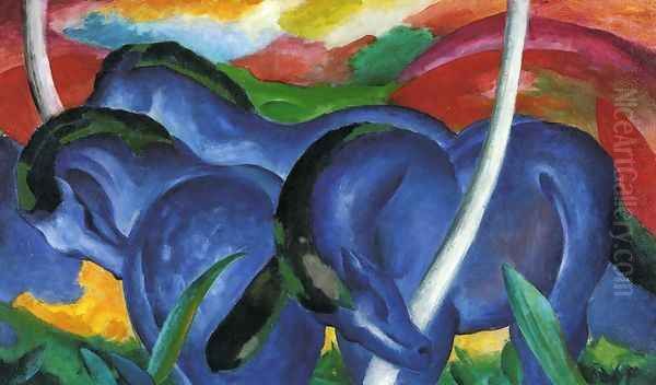 The Large Blue Horses Oil Painting by Franz Marc
