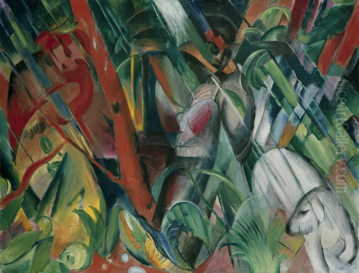 In The Rain Oil Painting by Franz Marc