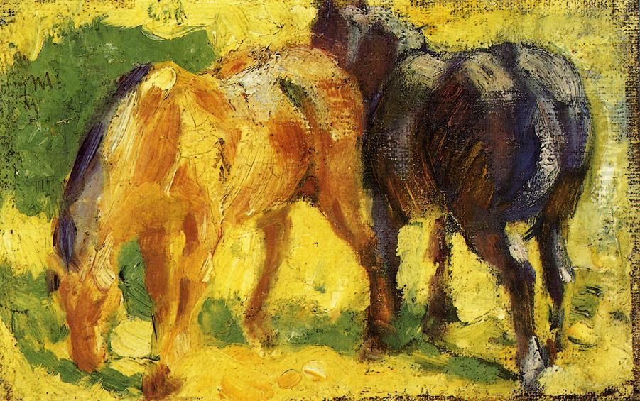 Small Horse Picture Oil Painting by Franz Marc