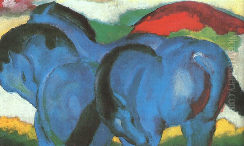 The Little Blue Horses Oil Painting by Franz Marc