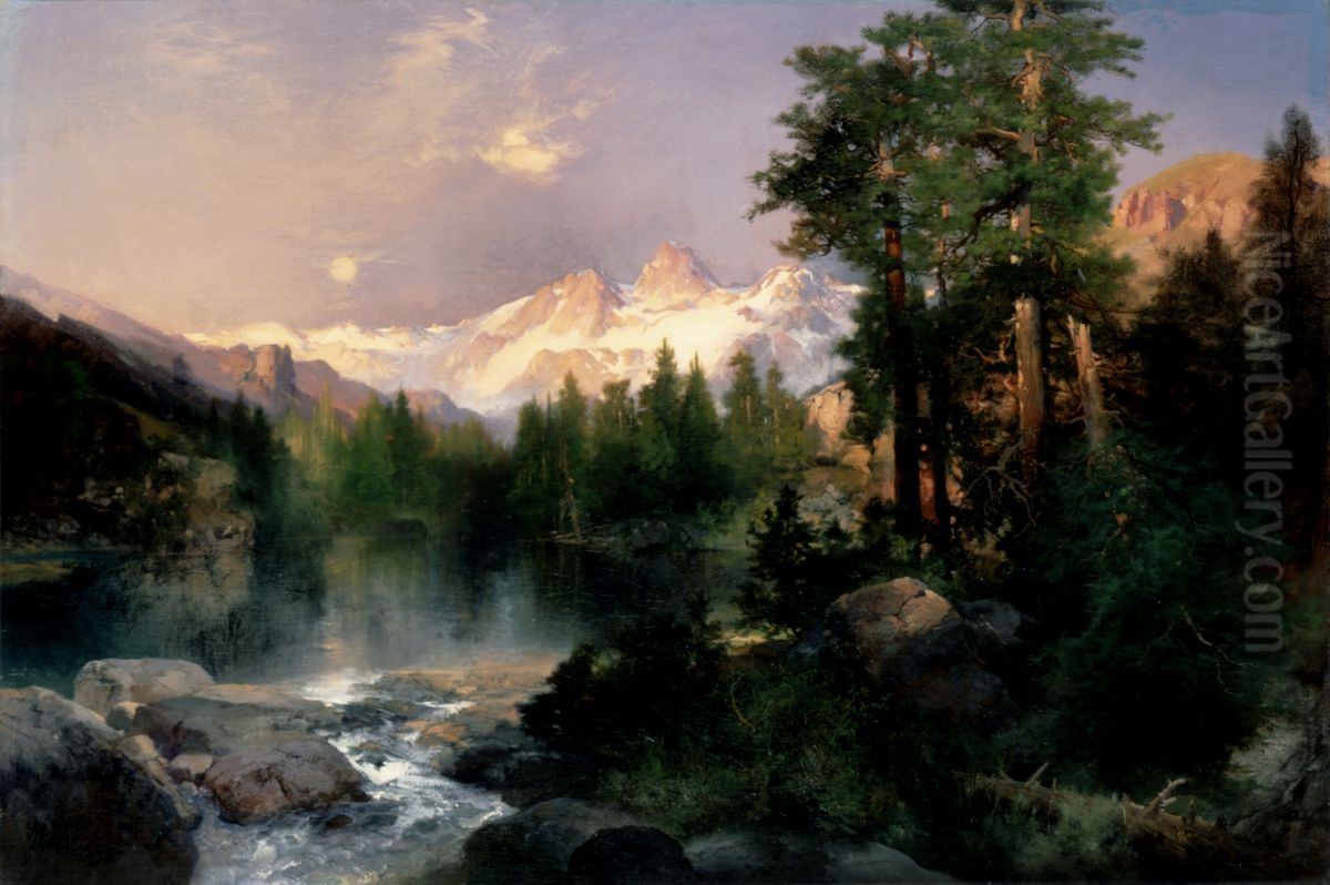 The Three Tetons Oil Painting by Thomas Moran