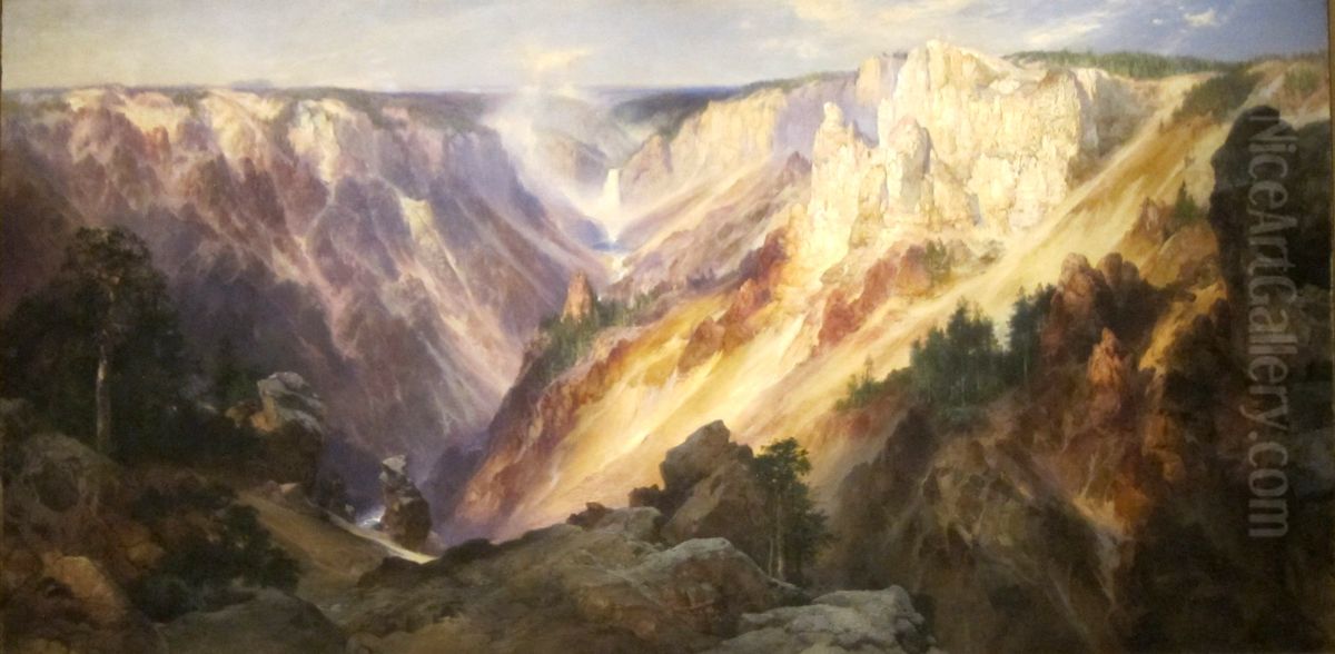 Grand Canyon of the Yellowstone Oil Painting by Thomas Moran