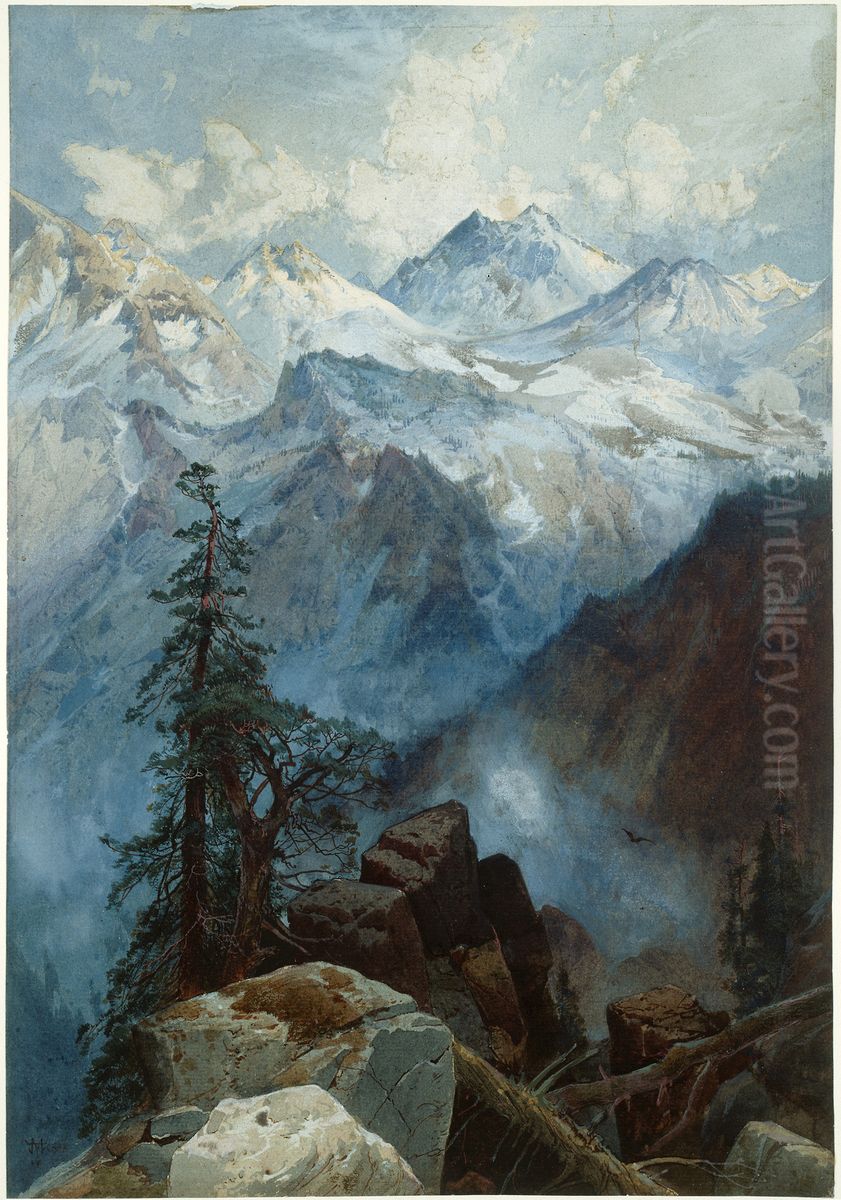 Summit of the Sierras Oil Painting by Thomas Moran