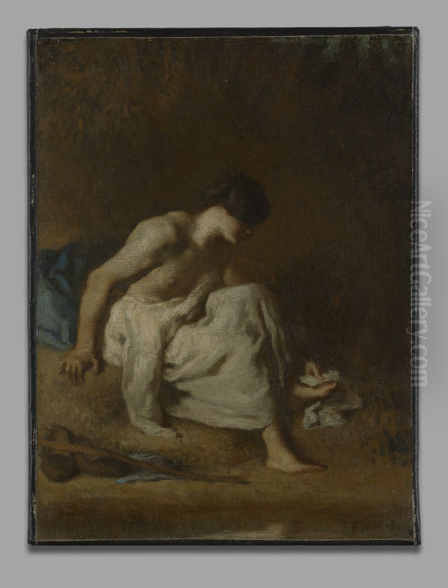 The Bather Oil Painting by Jean-Francois Millet