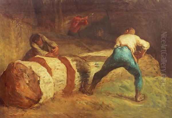 The Wood Sawyers, 1848 Oil Painting by Jean-Francois Millet