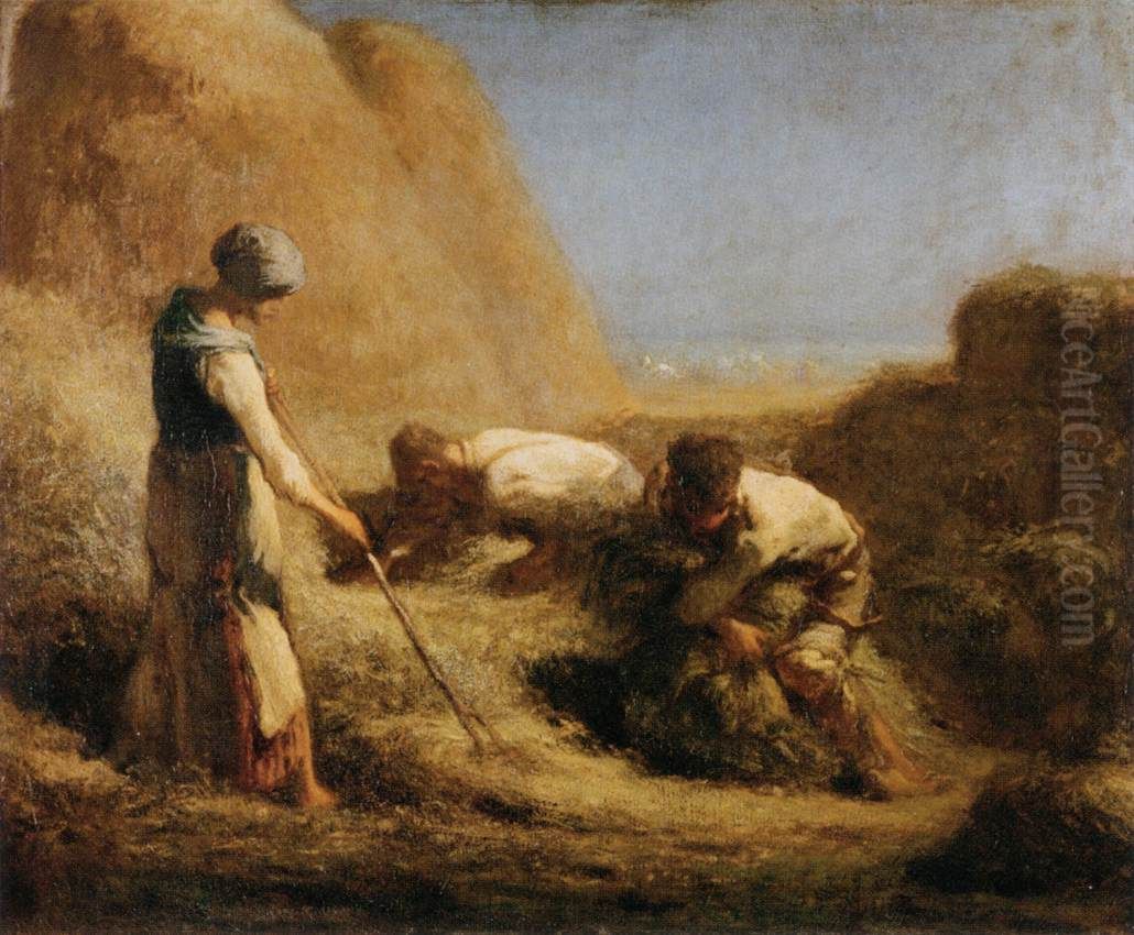 Trussing Hay Oil Painting by Jean-Francois Millet