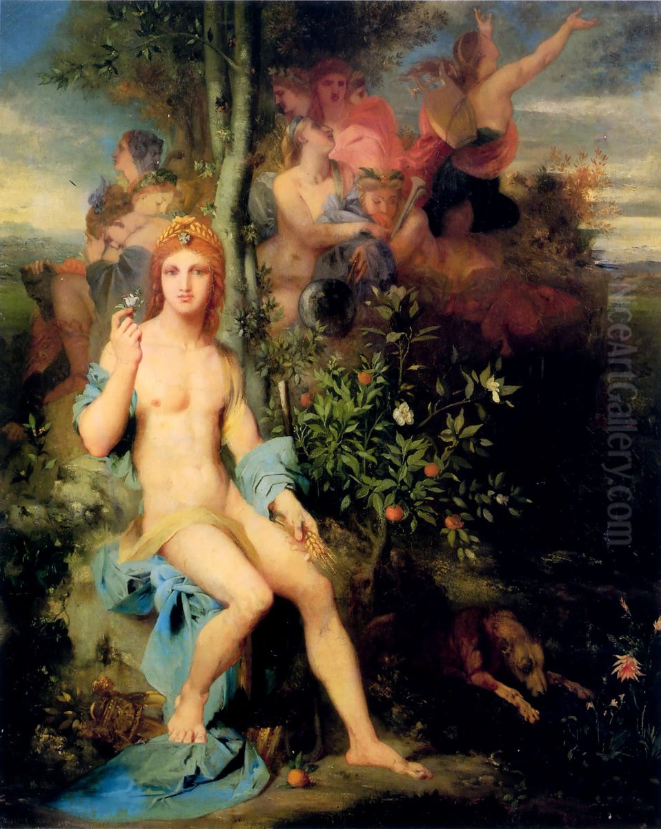 Apollo and the Nine Muses Oil Painting by Gustave Moreau