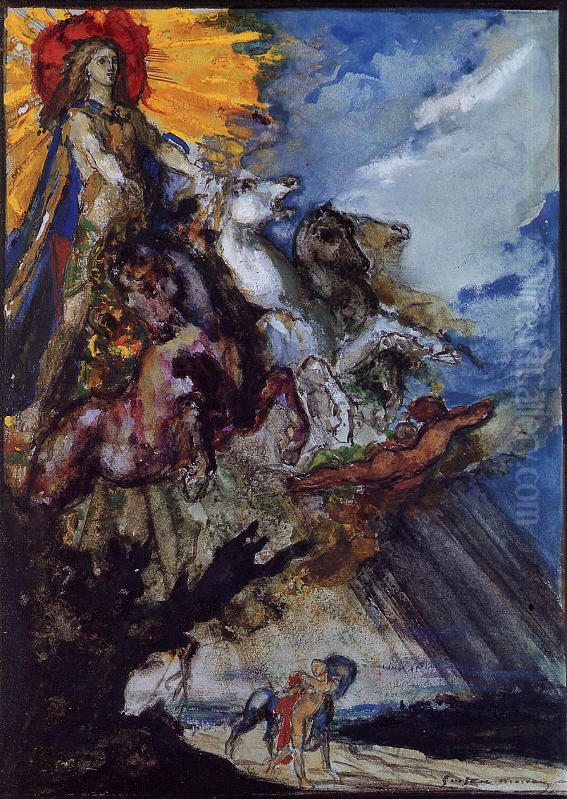 Phoebus and Boreas Oil Painting by Gustave Moreau