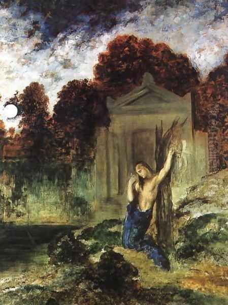 Orpheus on the Tomb of Euridice Oil Painting by Gustave Moreau