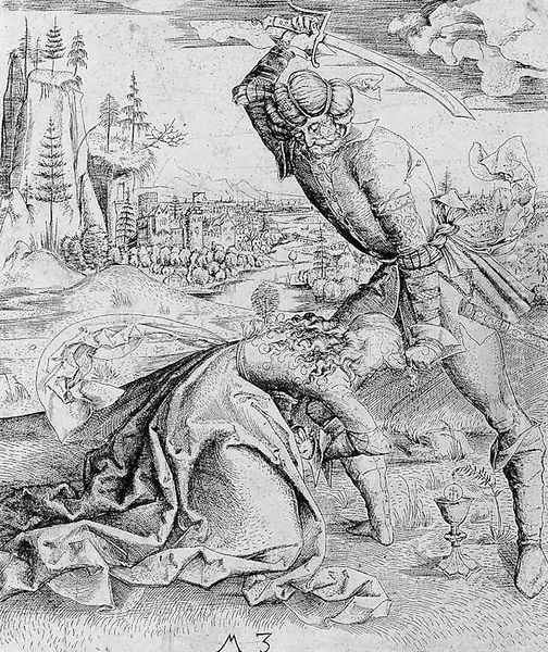 Martyrdom of St Barbara 1501 Oil Painting by Master M Z