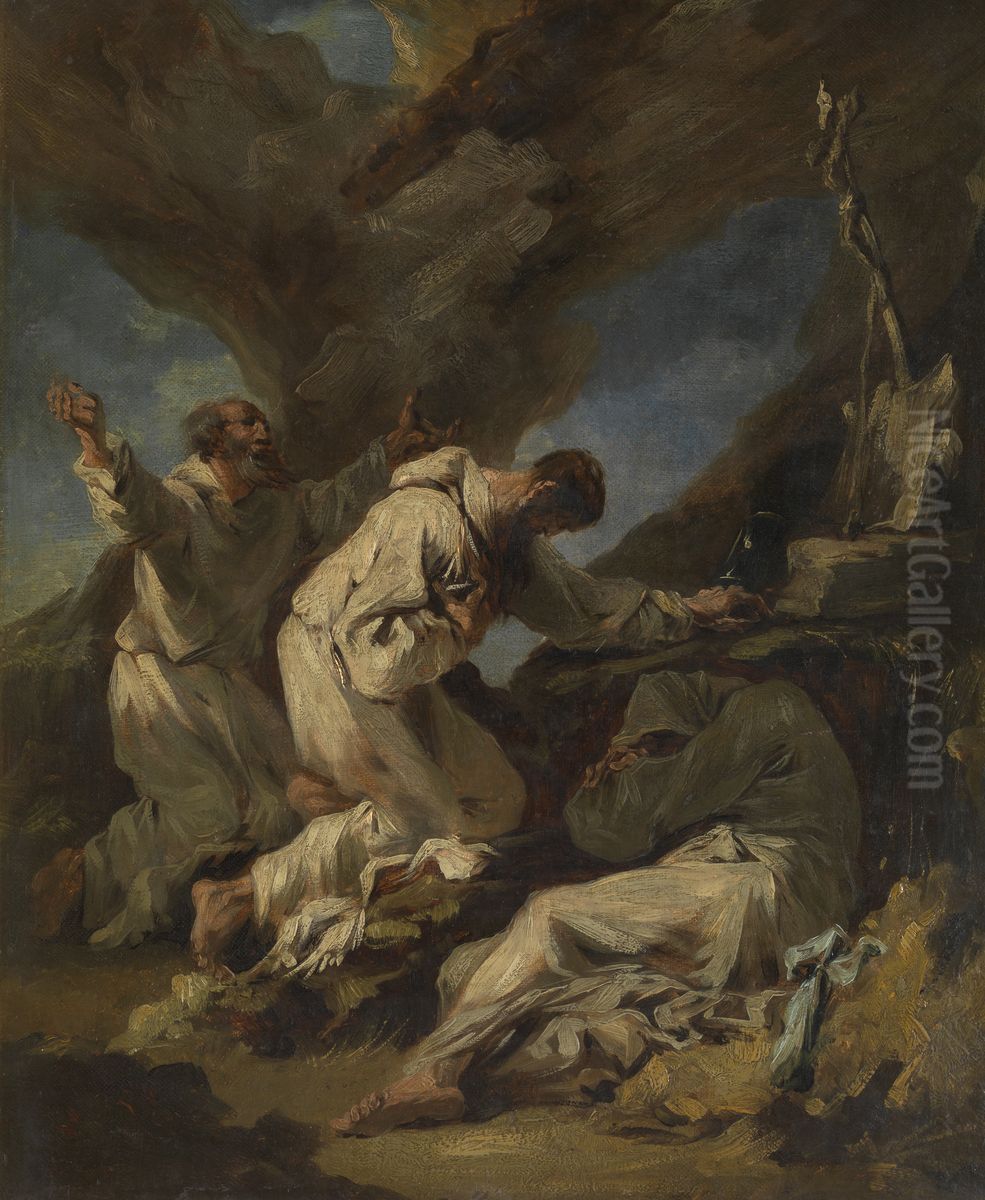 Praying Monks Oil Painting by Alessandro Magnasco