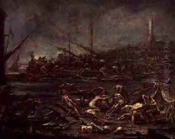 The Embarkation of the Galley Slaves 1730 Oil Painting by Alessandro Magnasco