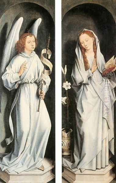 Annunciation 1467-70 Oil Painting by (manner of) Memling, Hans