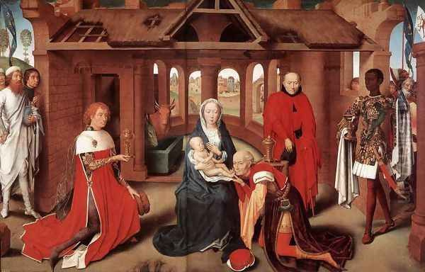 Adoration of the Magi c. 1470 Oil Painting by (manner of) Memling, Hans