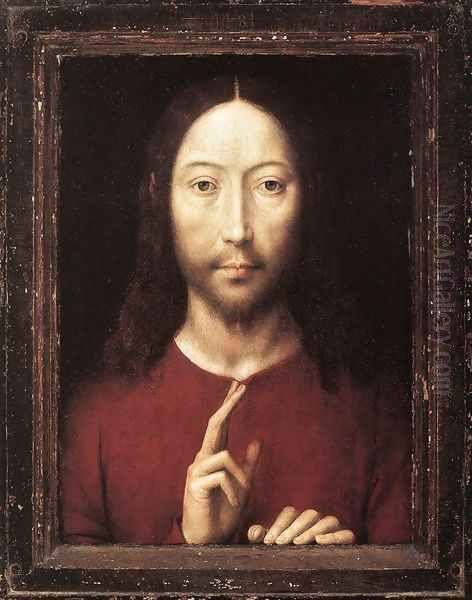 Christ Giving His Blessing 1481 Oil Painting by (manner of) Memling, Hans