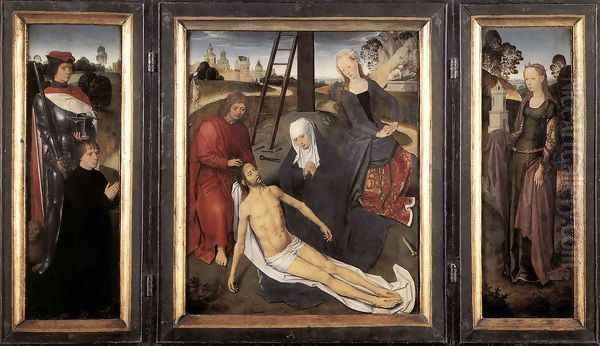 Triptych of Adriaan Reins 1480 Oil Painting by (manner of) Memling, Hans