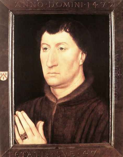 Portrait of Gilles Joye 1472 Oil Painting by (manner of) Memling, Hans