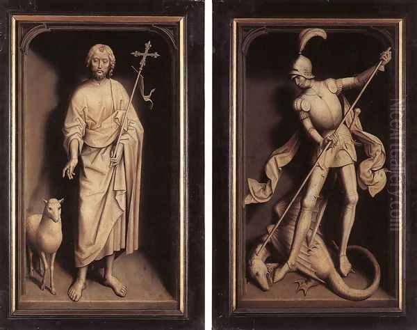 Triptych of the Family Moreel (closed) 1484 Oil Painting by (manner of) Memling, Hans