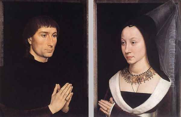 Tommaso Portinari and his Wife c. 1470 Oil Painting by (manner of) Memling, Hans