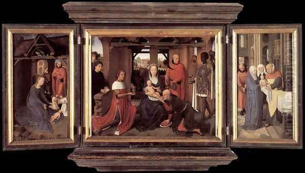 Triptych Of Jan Floreins Oil Painting by (manner of) Memling, Hans