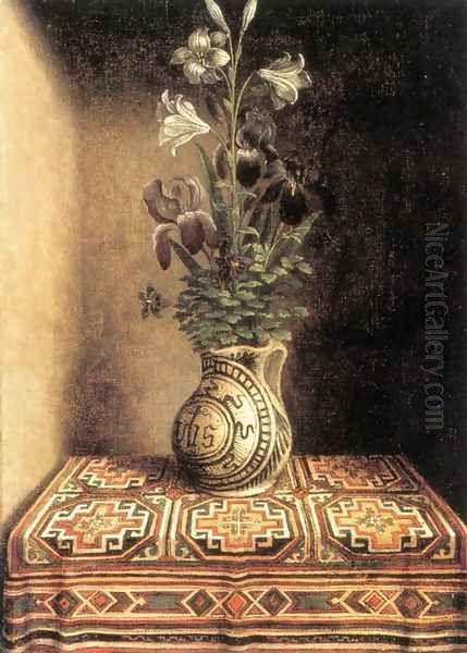 Flower Still-life c. 1490 Oil Painting by (manner of) Memling, Hans