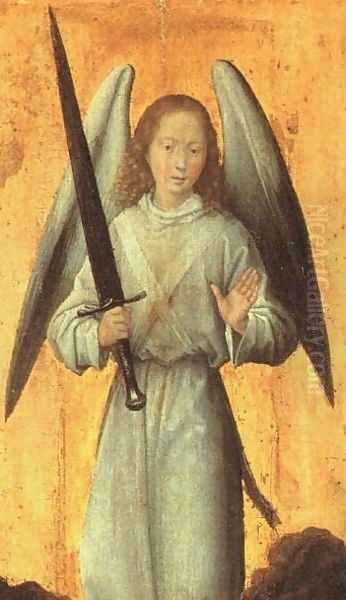 The Archangel Michael c. 1479 Oil Painting by (manner of) Memling, Hans