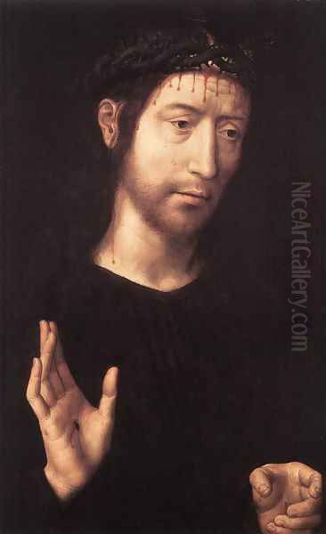 Man of Sorrows 1480s Oil Painting by (manner of) Memling, Hans