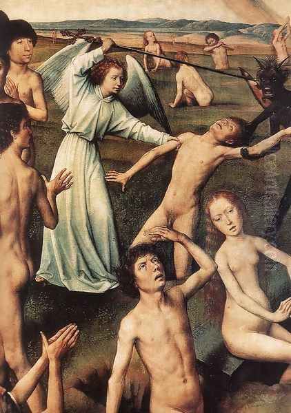 Last Judgment Triptych (detail-6) 1467-71 Oil Painting by (manner of) Memling, Hans