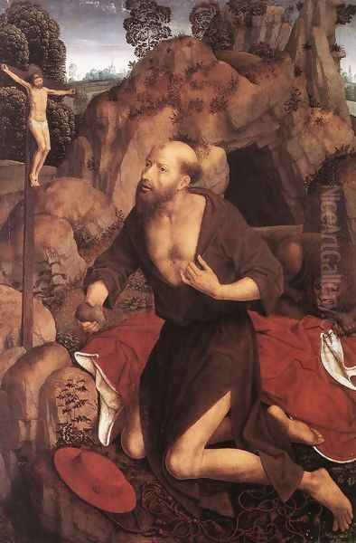 St Jerome 1485-90 Oil Painting by (manner of) Memling, Hans