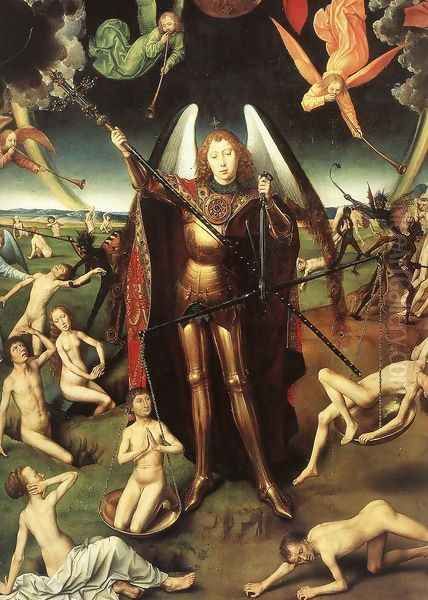 Last Judgment Triptych (detail-5) 1467-71 Oil Painting by (manner of) Memling, Hans