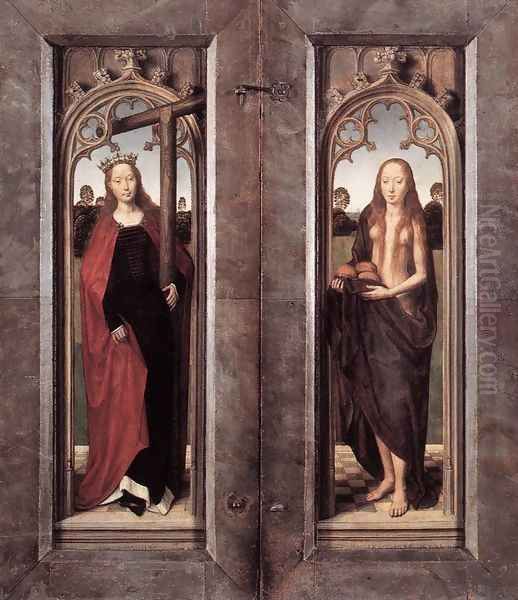 Triptych of Adriaan Reins (closed) 1480 Oil Painting by (manner of) Memling, Hans