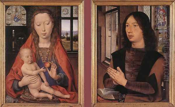 Diptych of Maarten Nieuwenhove 1487 Oil Painting by (manner of) Memling, Hans